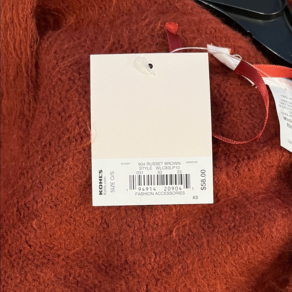 LC Lauren Conrad Women's Deep Terracotta Poncho Sweater One Size - Picture 5 of 6